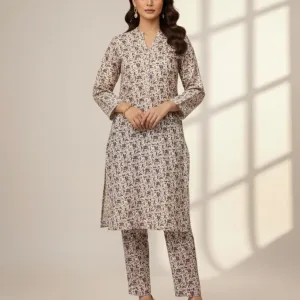 2 Pcs Women's Unstitched Printed Suit