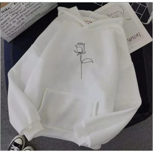 Women's Stitched Fleece Printed Pullover Hoodie