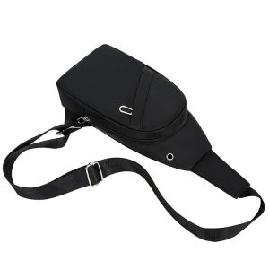 Minimalist Black Crossbody Sling Bag – Lightweight & Stylish Travel Chest Pack for Men & Women