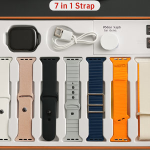 S10 Pro Max Smartwatch with 7 Interchangeable Straps – Multi-Function Touchscreen, Wireless Charging