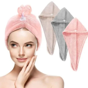 Hair Drying Towel Cap – Quick Dry, Soft & Absorbent Turban Wrap for Women